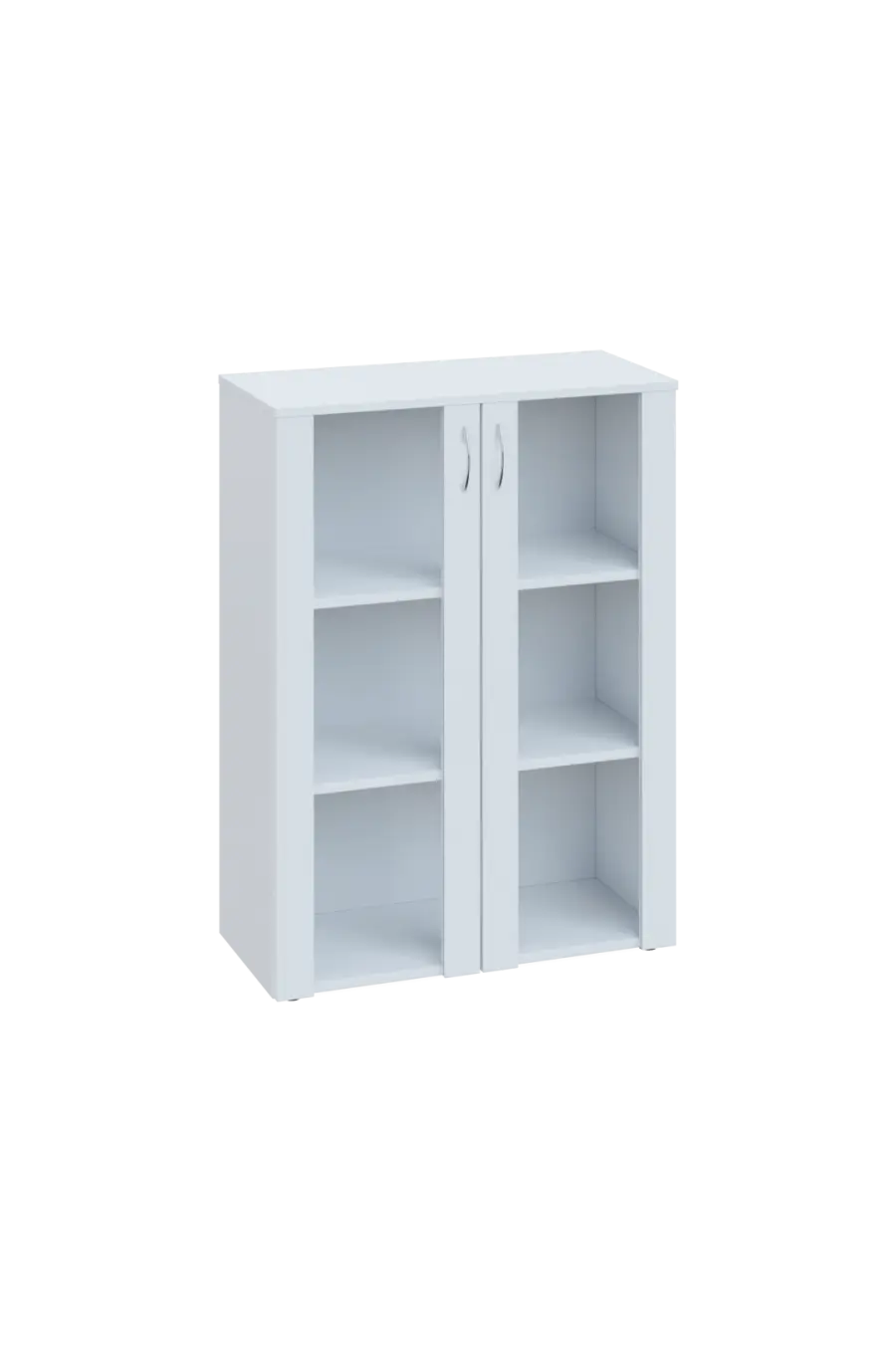 ENP 3 - 8S kancelářská skříň, 2-dveřová/prosklená, 1100x800x400, bílá